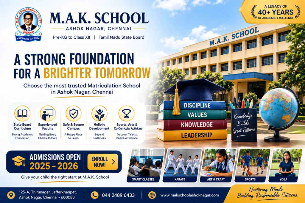 Looking for a reputed matriculation school in Ashok Nagar? Start with MAK